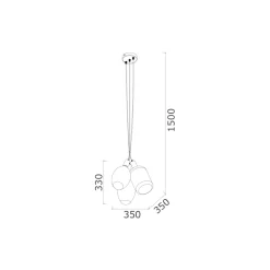 Viadurini Lighting Moderne Pendelleuchten-Hängelampe mit 3 Lichtern aus Metall und Keramikglas Made in Italy - Speak
