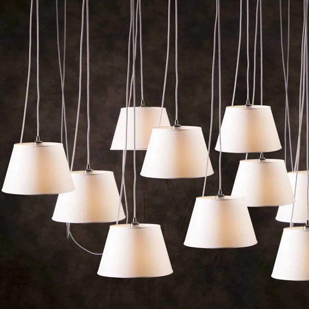 Viadurini by Sideform Moderne Kronleuchter-Hängelampe mit 12 Lichtern in modernem Design Chrome