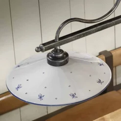 Ferroluce Pendelleuchten Vintage-Hängelampe mit 2 Lichtern in handbemalter Keramik und Eisendesign - Asti