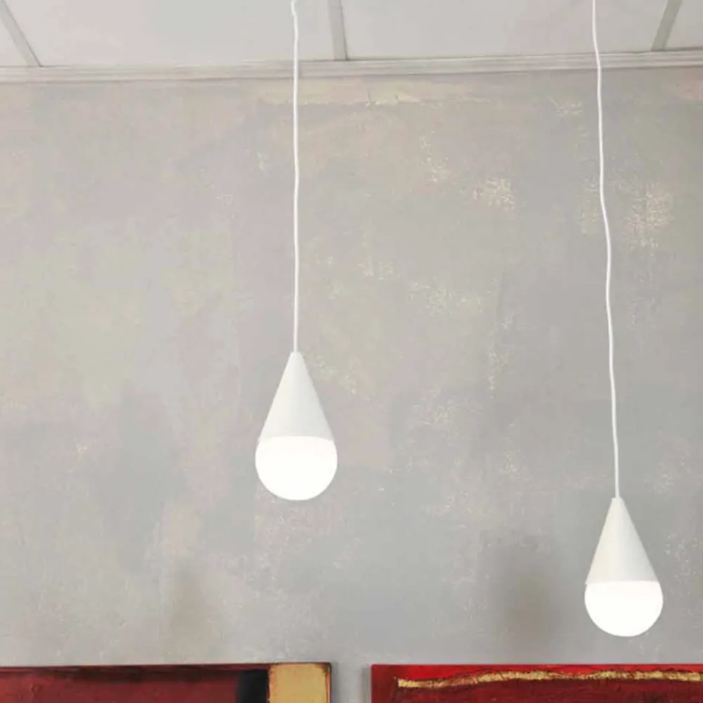 Viadurini by Sideform Moderne Pendelleuchten-Hängelampe mit 2 Lichtern in modernem Design Drop weiß