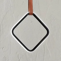 Viadurini Lighting Moderne Pendelleuchten-Hängelampe mit geometrischen Formen und Details aus Kunstleder – Zypresse