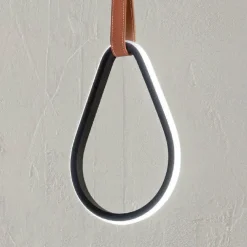 Viadurini Lighting Moderne Pendelleuchten-Hängelampe mit geometrischen Formen und Details aus Kunstleder – Zypresse