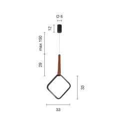 Viadurini Lighting Moderne Pendelleuchten-Hängelampe mit geometrischen Formen und Details aus Kunstleder – Zypresse