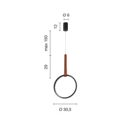 Viadurini Lighting Moderne Pendelleuchten-Hängelampe mit geometrischen Formen und Details aus Kunstleder – Zypresse