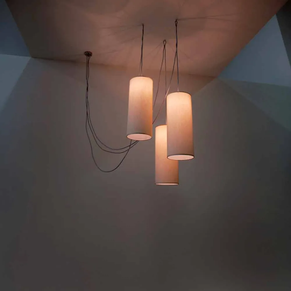 Viadurini by Sideform Moderne Kronleuchter-Hängelampe Zylinder mit 3 Lichtern in modernem Design Chrome