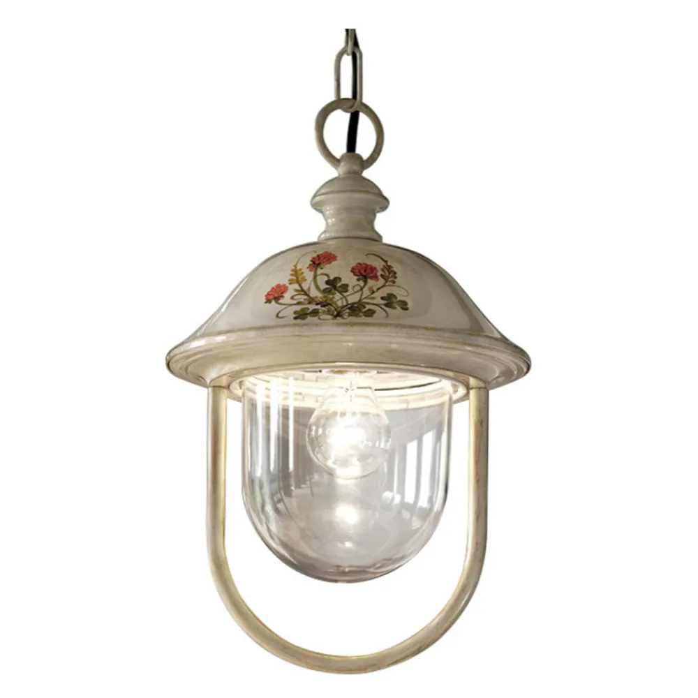 Ferroluce Design Beleuchtung-Hängelaterne für den Außenbereich aus handbemaltem Aluminium - Bari