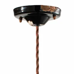 Ferroluce Pendelleuchten Vintage-Hängeleuchte aus Corten Eisen und Keramik Lois