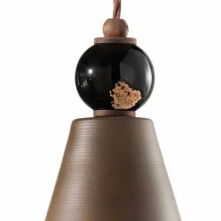 Ferroluce Pendelleuchten Vintage-Hängeleuchte aus Corten Eisen und Keramik Lois