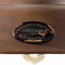 Ferroluce Pendelleuchten Vintage-Hängeleuchte aus Corten Eisen und Keramik Lois