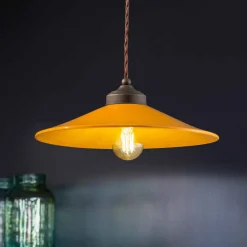 Ferroluce Pendelleuchten Vintage-Hängeleuchte aus farbiger Keramik und Messing Maya