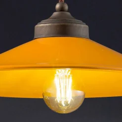 Ferroluce Pendelleuchten Vintage-Hängeleuchte aus farbiger Keramik und Messing Maya