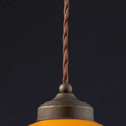 Ferroluce Pendelleuchten Vintage-Hängeleuchte aus farbiger Keramik und Messing Maya