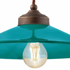 Ferroluce Pendelleuchten Vintage-Hängeleuchte aus farbiger Keramik und Messing Maya