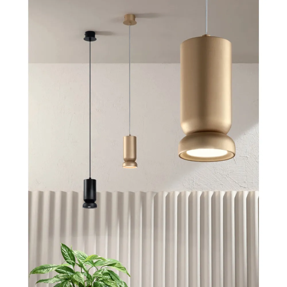 Viadurini Lighting Moderne Pendelleuchten-Hängeleuchte aus pulverbeschichtetem Aluminium und verstellbarem Kabel – Buxus