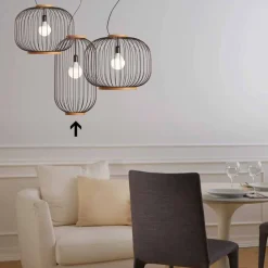 Viadurini Lighting Designer Pendelleuchten-Hängeleuchte aus Stahl Durchmesser 35xH70xL.Katalog cm Bibiana