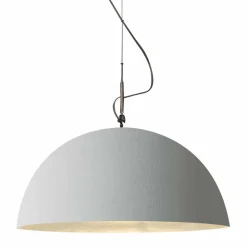In-es.artdesign Moderne Pendelleuchten-Hängeleuchte Design-Lampe Mezza Luna Cement paint