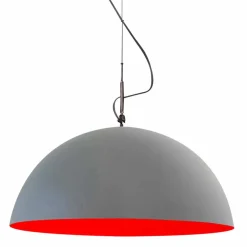 In-es.artdesign Moderne Pendelleuchten-Hängeleuchte Design-Lampe Mezza Luna Cement paint