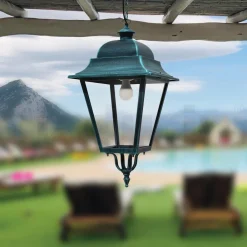 Viadurini Lighting Gartenlaternen-Hängeleuchte für den Außenbereich aus Aluminium und Glas, hergestellt in Italien – Bonaria