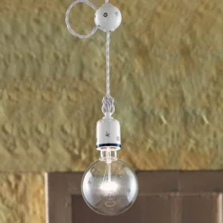 Ferroluce Pendelleuchten Shabby Chic-Hängeleuchte im rustikalen Design aus Keramik von