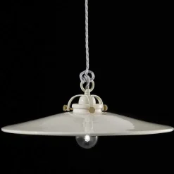 Ferroluce Pendelleuchten Shabby Chic-Hängeleuchte im Vintage Design aus Keramik Betty