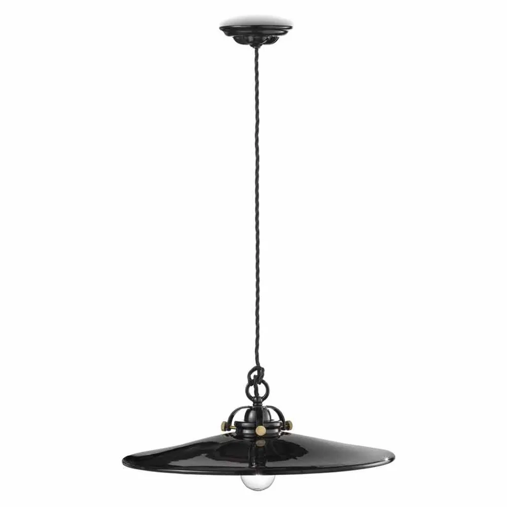 Ferroluce Pendelleuchten Shabby Chic-Hängeleuchte im Vintage Design aus Keramik Betty