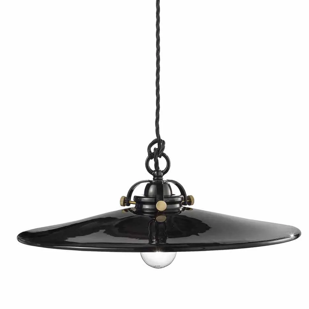 Ferroluce Pendelleuchten Shabby Chic-Hängeleuchte im Vintage Design aus Keramik Betty