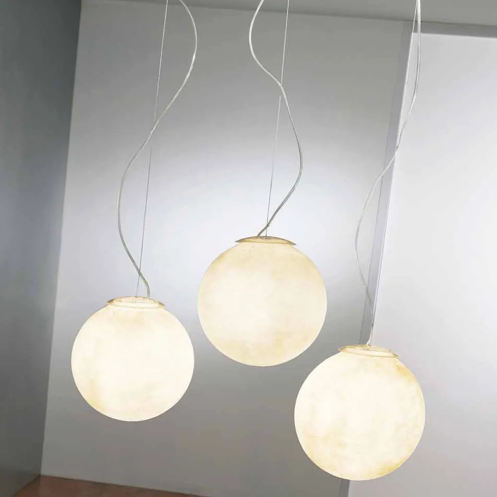 In-es.artdesign Moderne Pendelleuchten-Hängeleuchte Tre Lune aus Nebulite