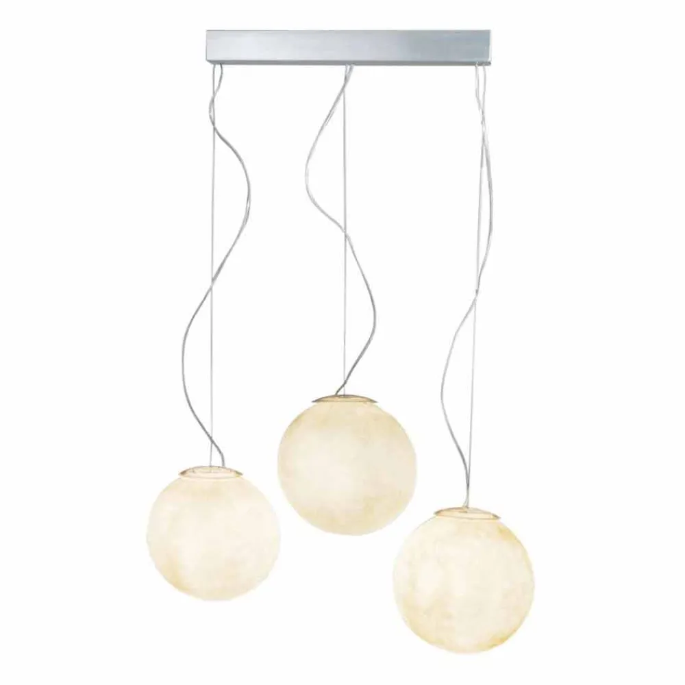 In-es.artdesign Moderne Pendelleuchten-Hängeleuchte Tre Lune aus Nebulite