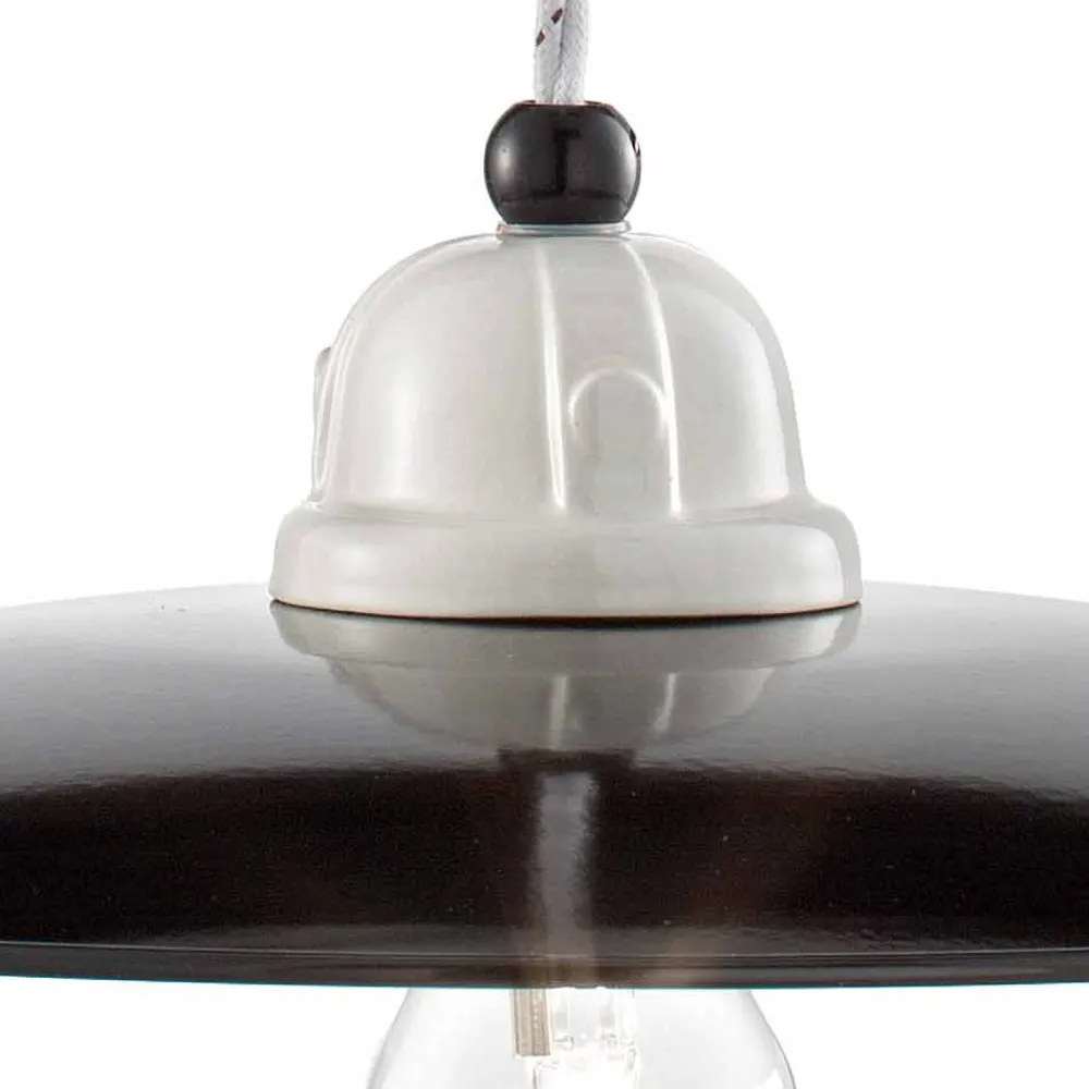 Ferroluce Pendelleuchten Vintage-Hängeleuchte Vintage aus Keramik Kelly