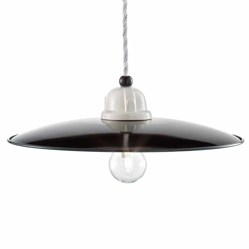 Ferroluce Pendelleuchten Vintage-Hängeleuchte Vintage aus Keramik Kelly