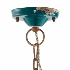 Ferroluce Designer Pendelleuchten-Hängeleuchte Vintage aus Keramik und Eisen Allie