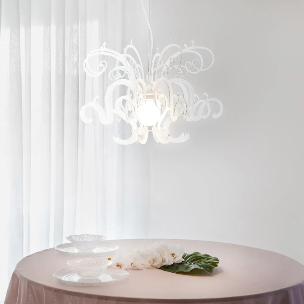 Viadurini Lighting Moderne Kronleuchter-Hängeleuchter aus recycelbarem weißem oder schwarzem Plexiglas - Sancho