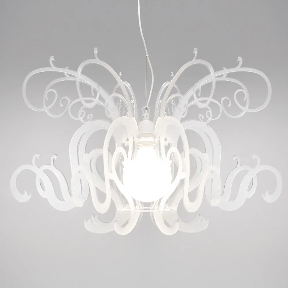 Viadurini Lighting Moderne Kronleuchter-Hängeleuchter aus recycelbarem weißem oder schwarzem Plexiglas - Sancho