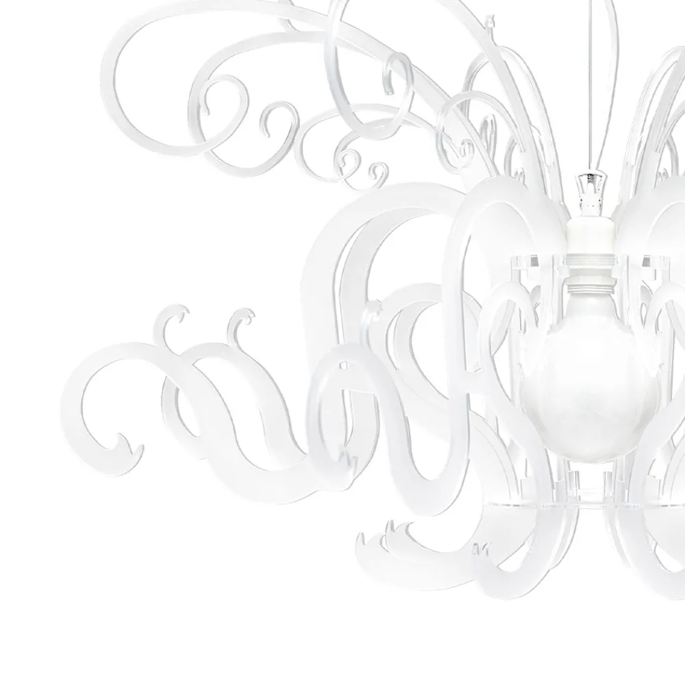 Viadurini Lighting Moderne Kronleuchter-Hängeleuchter aus weißem Plexiglas recycelbarem Design - Sancho