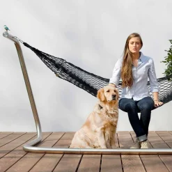 Viadurini in the Garden Gartenideen-Hängematte in Stahl und Schwarz Garten Design Made in Italy - Cumberland