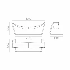 Viadurini in the Garden Gartenideen-Hängematte in Stahl und Schwarz Garten Design Made in Italy - Cumberland