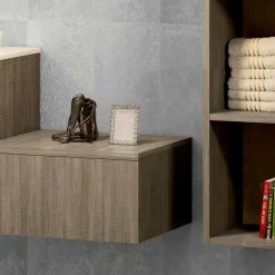 Viadurini Bathroom Badmöbel Hängend-Hängende Badezimmerkomposition aus Mineralmarmor und Fenix made in Italy, Forlì