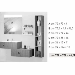 Viadurini Bathroom Badmöbel Hängend-Hängende Badezimmerkomposition aus Mineralmarmor und Fenix made in Italy, Forlì
