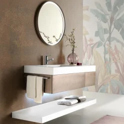 Viadurini Bathroom Badmöbel Hängend-Hängende Badezimmermöbel aus Metall, MDF-Holz und Stonelight Made in Italy - Renga