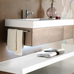 Viadurini Bathroom Badmöbel Hängend-Hängende Badezimmermöbel aus Metall, MDF-Holz und Stonelight Made in Italy - Renga