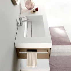 Viadurini Bathroom Badmöbel Hängend-Hängende Badezimmermöbel aus Metall, MDF-Holz und Stonelight Made in Italy - Renga