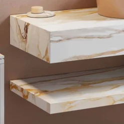 Viadurini Bathroom Badmöbel Hängend-Hängende Badezimmermöbel Komposition 3 aus hochwertigem Gres und Vetrochina - Rametina