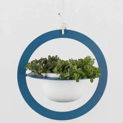 Viadurini Living Deko Vasen-Hängende Blumenvase aus Stahl und Keramik Made in Italy - Leotta