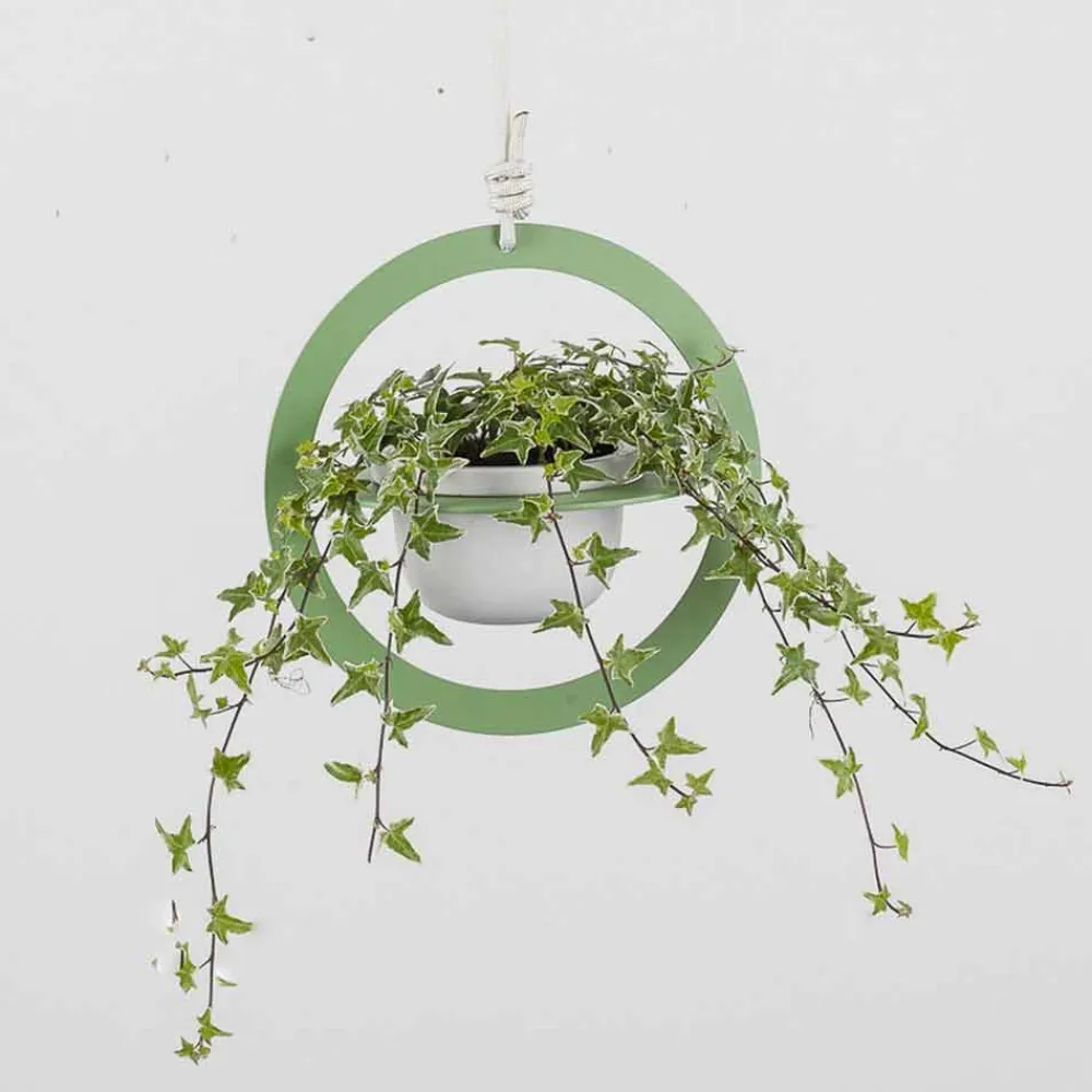 Viadurini Living Deko Vasen-Hängende Blumenvase aus Stahl und Keramik Made in Italy - Leotta