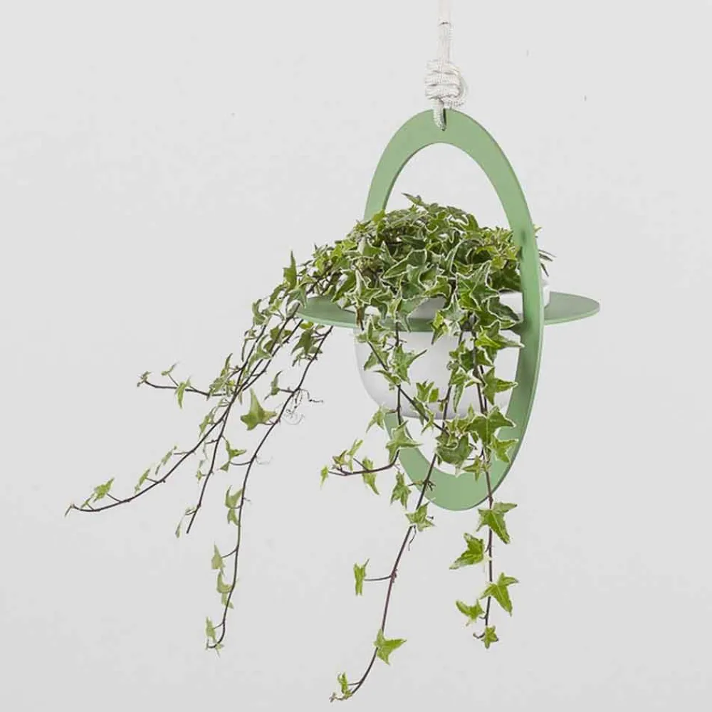 Viadurini Living Deko Vasen-Hängende Blumenvase aus Stahl und Keramik Made in Italy - Leotta