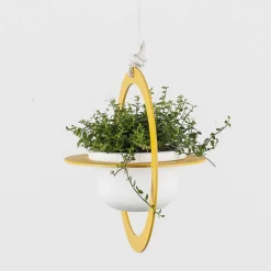 Viadurini Living Deko Vasen-Hängende Blumenvase aus Stahl und Keramik Made in Italy - Leotta