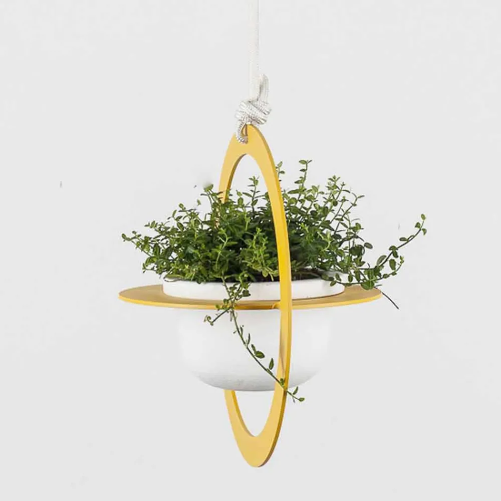 Viadurini Living Deko Vasen-Hängende Blumenvase aus Stahl und Keramik Made in Italy - Leotta