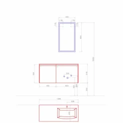Viadurini Bathroom Badmöbel Hängend-Hängende Designmöbel, moderne Badezimmerzusammensetzung - Callisi9