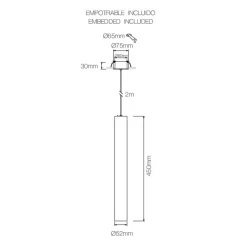 Viadurini Lighting Moderne Pendelleuchten-Hängende Einbauleuchte aus weißem oder schwarzem Aluminium, 2 Stück - Rebolla