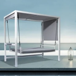 Viadurini in the Garden Gartenideen-Hängende Gartenschaukel aus lackiertem Aluminium - Broccard